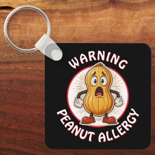 Warning Peanut Allergy Alert   Sleutelhanger (Voorkant)