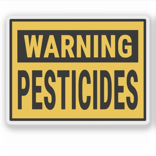 Warning Pesticides  Sticker (Voorkant)