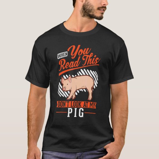 Warning Piggy Farmer Pig T-shirt (Voorkant)