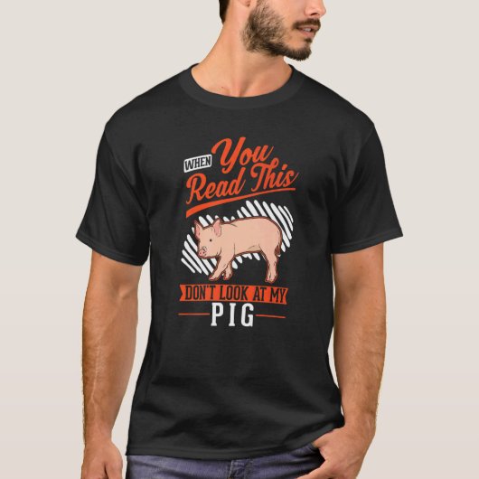 Warning Piggy Farmer Pig   T-shirt (Voorkant)