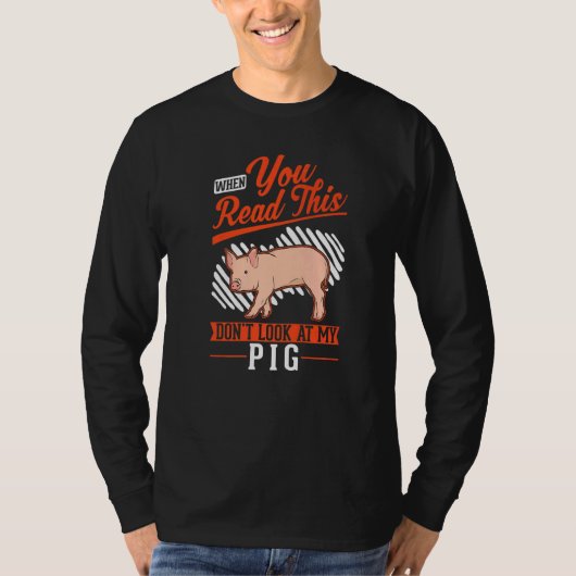 Warning Piggy Farmer Pig   T-shirt (Voorkant)
