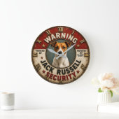 Warning Protected by Jack Russell Security Funny Grote Klok (Huis)