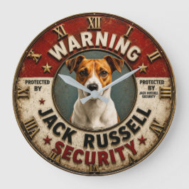 Warning Protected by Jack Russell Security Funny Grote Klok
