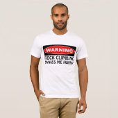Warning Rock climate maakt me Horny T-shirt (Voorkant volledig)