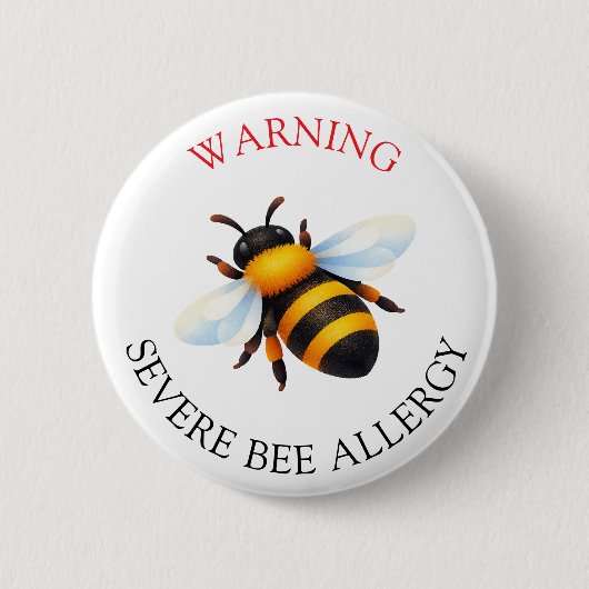 Warning Severe BEE Allergy Alert Button (Voorkant)