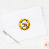 Warning Severe BEE Allergy Alert Button Ronde Sticker (Envelop)