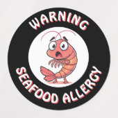 Warning Severe Seafood Allergy Alert Button Labels (Design 2)