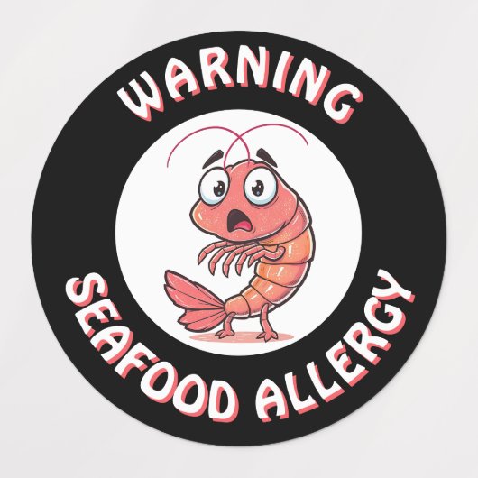 Warning Severe Seafood Allergy Alert Button Labels (Design 2)