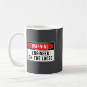 Warning Sign - Engineer On The Loose Funny Job Quo Koffiemok (Links)