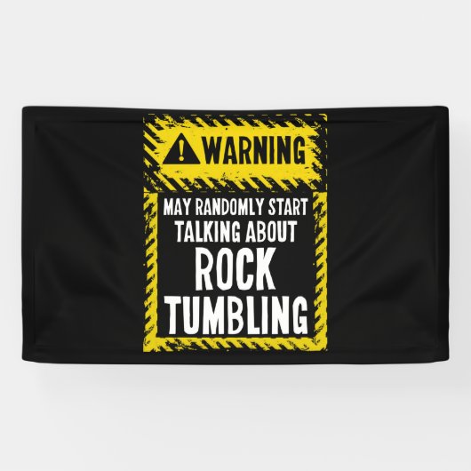 Warning Sign Rock Tumbling Shirt Gem Lapidary Spandoek (Horizontaal)