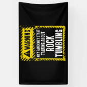 Warning Sign Rock Tumbling Shirt Gem Lapidary Spandoek (Verticaal)
