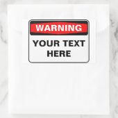 Warning Sign, template, landscape version Rechthoekige Sticker (Tas)