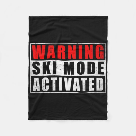 Warning Ski Mode Activated 1  Fleece Deken (Voorkant)