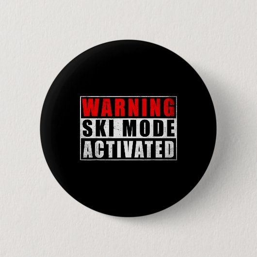 Warning Ski Mode Activated 1  Ronde Button 5,7 Cm (Voorkant)