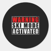 Warning Ski Mode Activated 1  Ronde Sticker (Voorkant)