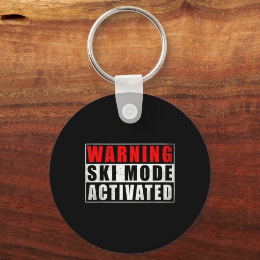 Warning Ski Mode Activated 1  Sleutelhanger (Voorkant)