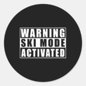 Warning Ski Mode Activated  Ronde Sticker (Voorkant)