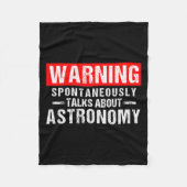 Warning Sntaneously Talks About Astronomy Teacher  Fleece Deken (Voorkant)