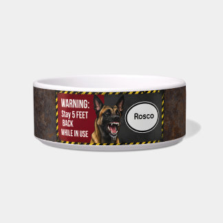 Warning Stay 5 Feet Back Belgian Malinois Pet Bowl Voerbakje