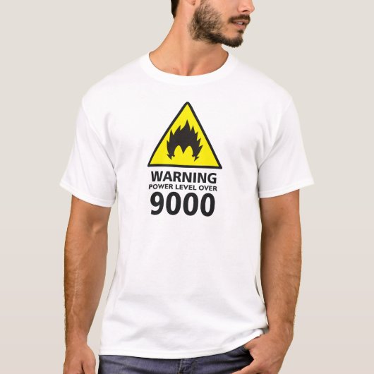 Warning the power its over 9000 t-shirt (Voorkant)