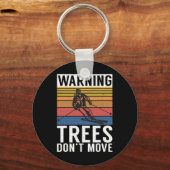 Warning Trees Dont Move Snow Winter Sport Skier Sleutelhanger (Voorkant)