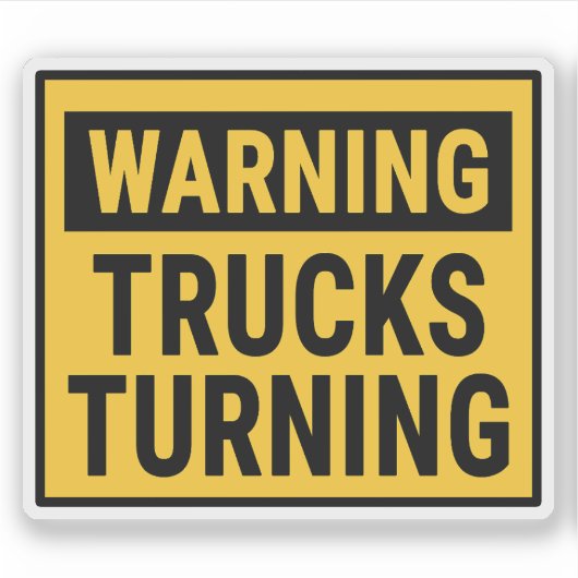 Warning Trucks Turning Sticker (Voorkant)