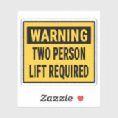 Warning Two Person Lift Required  Sticker (Vel)