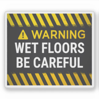 Warning Wet Floors Be Careful Sticker