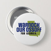 Warnock Our Ossoff Ronde Button 7,6 Cm (Voorkant /achterkant)