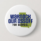 Warnock Our Ossoff Ronde Button 7,6 Cm (Voorkant)