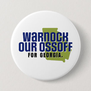 Warnock Our Ossoff Ronde Button 7,6 Cm