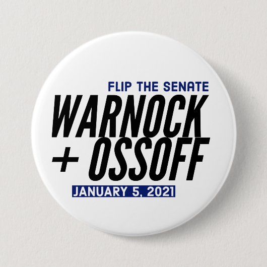 Warnock Our Ossoff Ronde Button 7,6 Cm (Voorkant)