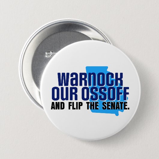 Warnock Our Ossoff Ronde Button 7,6 Cm (Voorkant /achterkant)