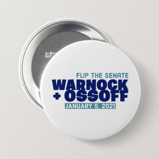 Warnock Our Ossoff Ronde Button 7,6 Cm (Voorkant /achterkant)