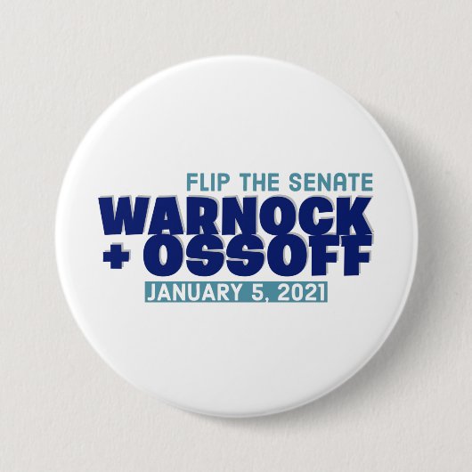 Warnock Our Ossoff Ronde Button 7,6 Cm (Voorkant)