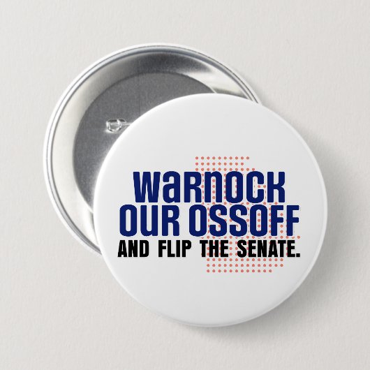 Warnock Our Ossoff Ronde Button 7,6 Cm (Voorkant /achterkant)