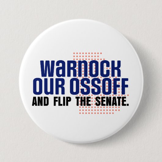 Warnock Our Ossoff Ronde Button 7,6 Cm (Voorkant)