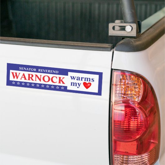 Warnock verwarmt mijn hart Bumpersticker (Op Truck)