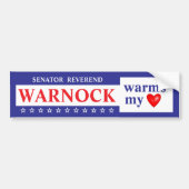 Warnock verwarmt mijn hart Bumpersticker (Voorkant)