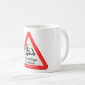 Warnung bord Mobility Scooter - Rebellige Rentner. Koffiemok (Voorkant rechts)