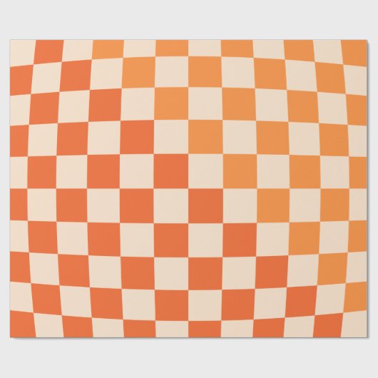 Warp Oranje gecontroleerd patroon controleren Cadeaupapier (Vlak)