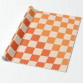 Warp Oranje gecontroleerd patroon controleren Cadeaupapier (Uitgerold)