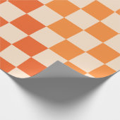 Warp Oranje gecontroleerd patroon controleren Cadeaupapier (Hoek)