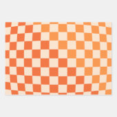 Warp Oranje gecontroleerd patroon controleren Inpakpapier Vel (Voorkant 2)