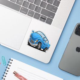 Warped Blue Cartoon Auto Sticker