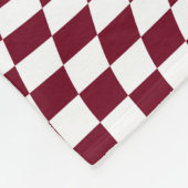 Warped Burgundy Red White Checkered Fleece Deken (Hoek)