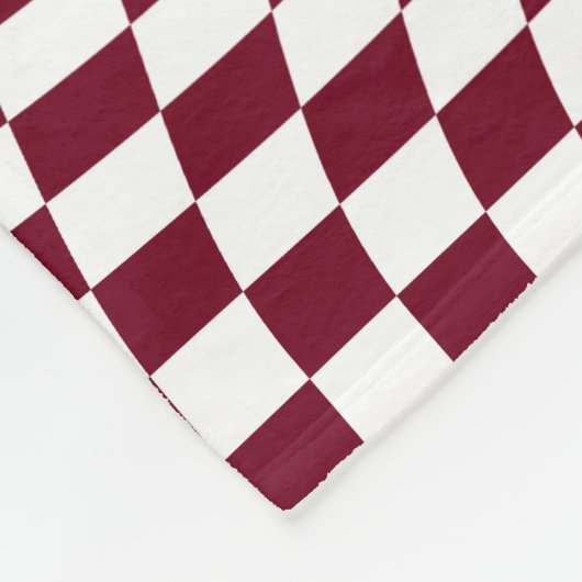 Warped Burgundy Red White Checkered Fleece Deken (Hoek)