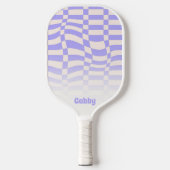 Warped Check paars Pickleball Paddle (Voorkant)