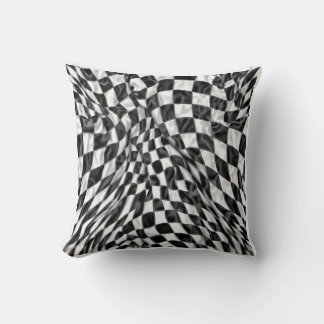 Warped Checkerboard Pattern | Soft Optical Illusio Kussen