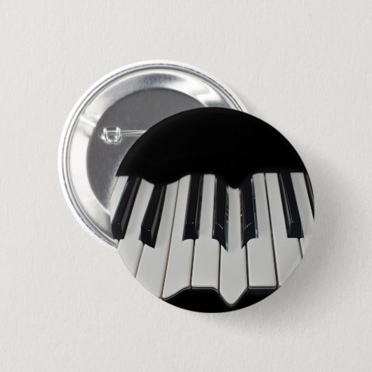 Warped Piano Keys Badge Ronde Button 5,7 Cm (Voorkant /achterkant)